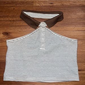Cider Halter Cropped Top Striped Size Large